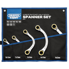 Draper Expert HI-TORQ® Double Ring Reversible Ratchet Half Moon Spanner Set (5 Piece)  03941