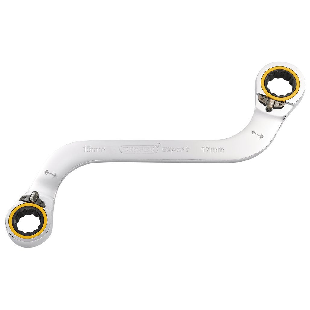 Draper Expert HI-TORQ® Double Ring Ratchet S-Shape Spanner, 15 x 17mm  03945