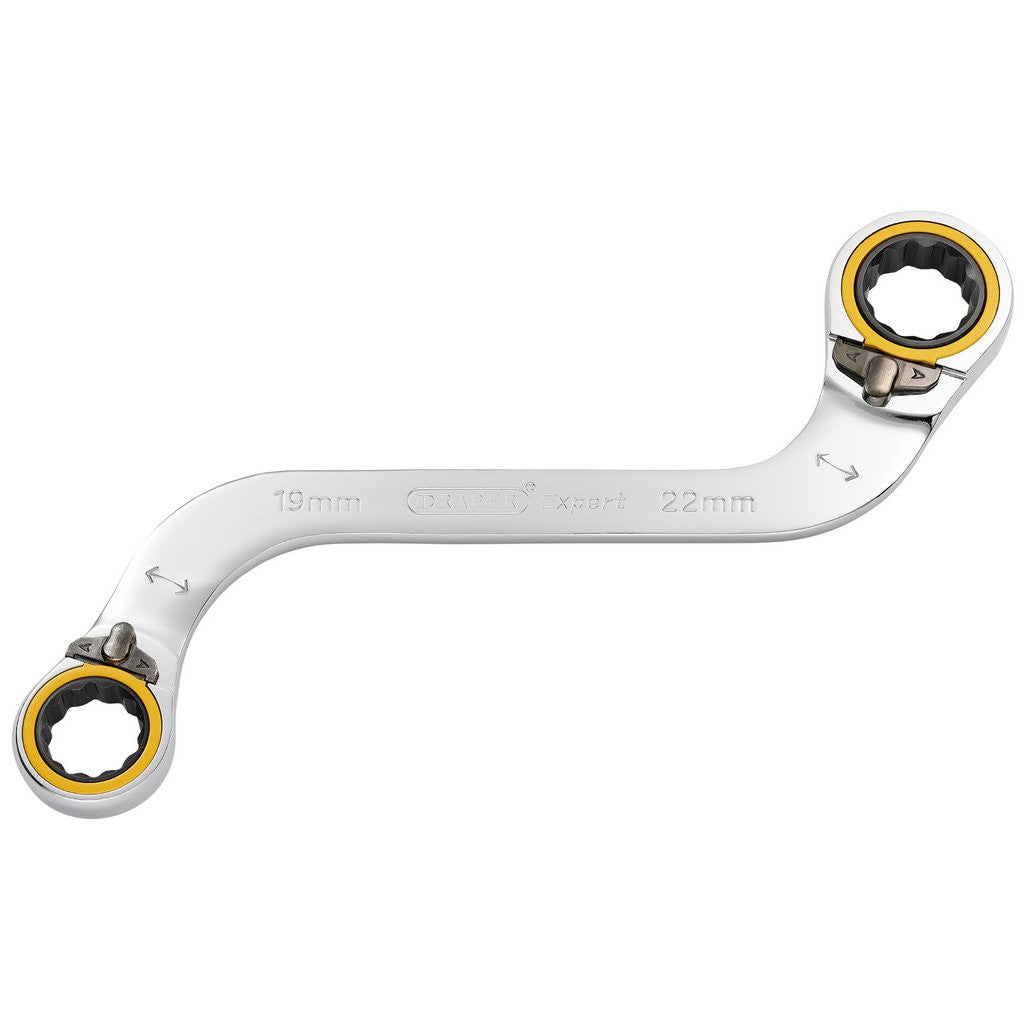 Draper Expert HI-TORQ® Double Ring Ratchet S-Shape Spanner, 19 x 22mm  03946