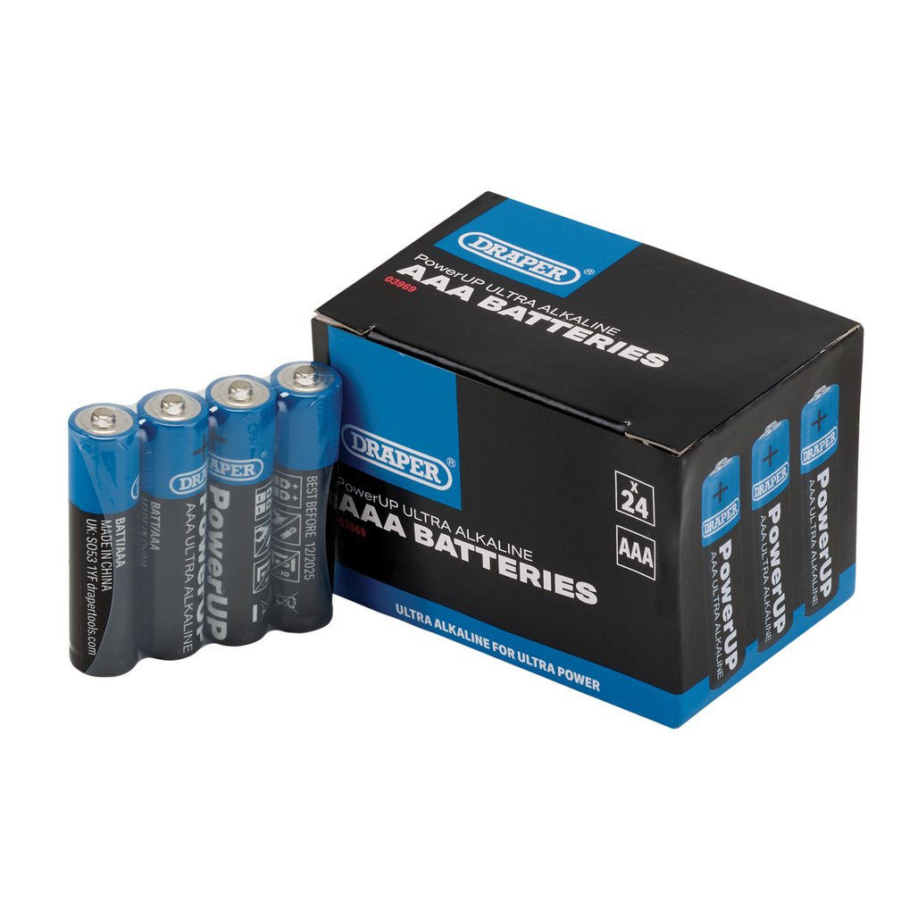 Draper Draper PowerUP Ultra Alkaline AAA Batteries (Pack of 24)