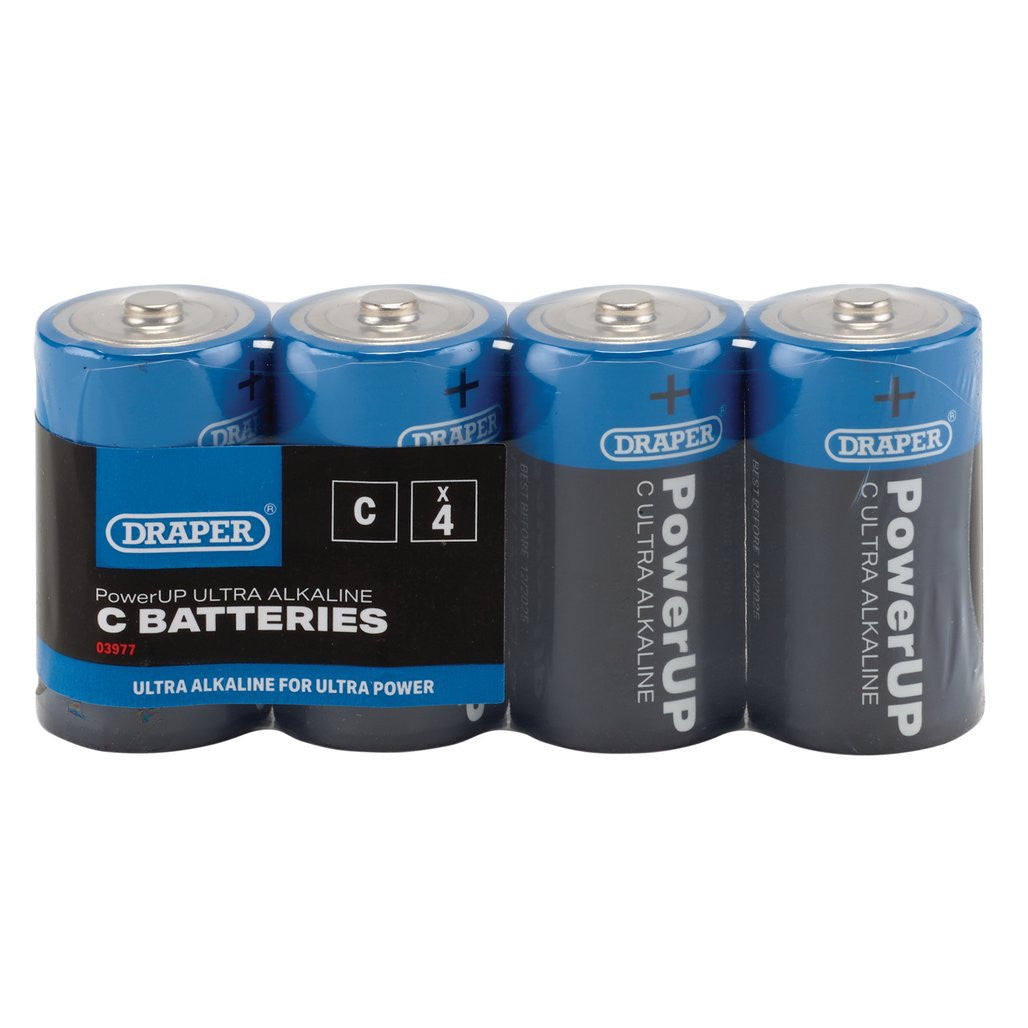 Draper Draper PowerUP Ultra Alkaline C Batteries (Pack of 4)