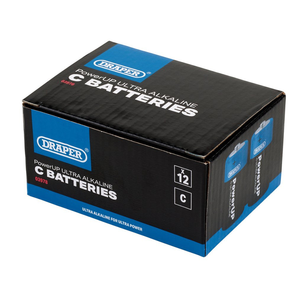 Draper Draper PowerUP Ultra Alkaline C Batteries (Pack of 12)