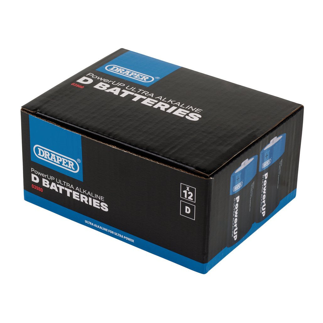 Draper Draper PowerUP Ultra Alkaline D Batteries (Pack of 12)