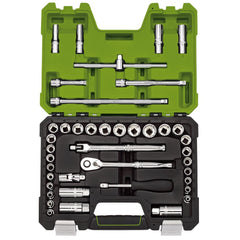 Draper Expert MM/AF Combined Socket Set, 3/8" Sq. Dr., Green (41 Piece)  04464