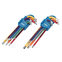 Draper TX-STAR® Security & Hex Metric Long Arm Key Set, Colour Coded (18 Piece)  04776