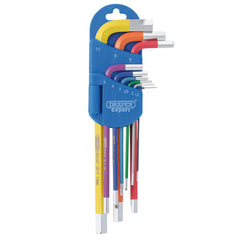 Draper Expert Metric Long Arm Hex Key Set, Colour Coded (9 Piece)  04905