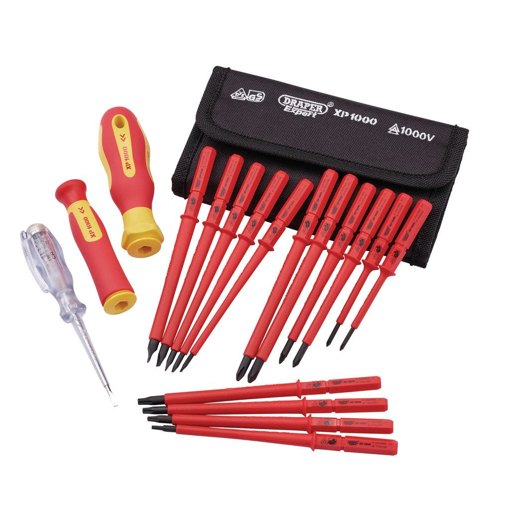 Draper XP1000® VDE Interchangeable Blade Screwdriver Set (18 Piece)  05776