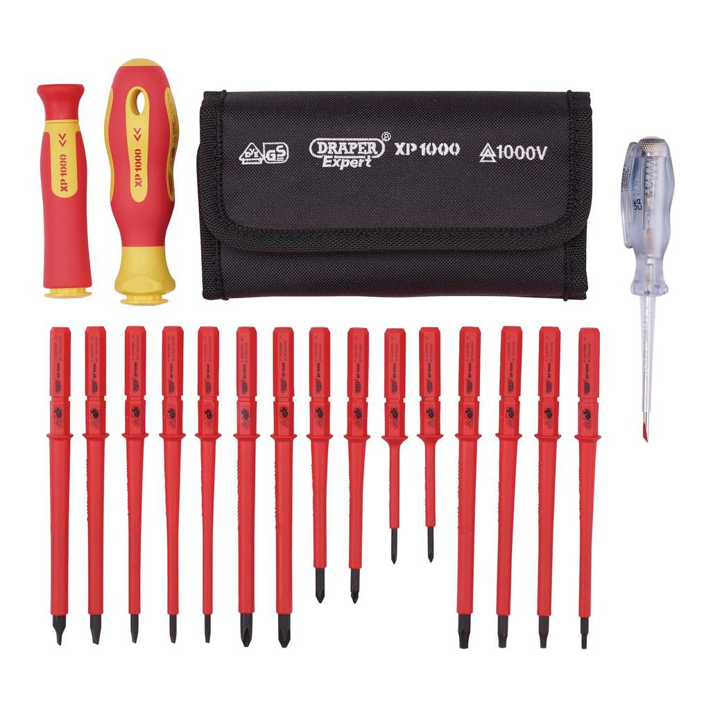 Draper XP1000® VDE Interchangeable Blade Screwdriver Set (18 Piece)  05776