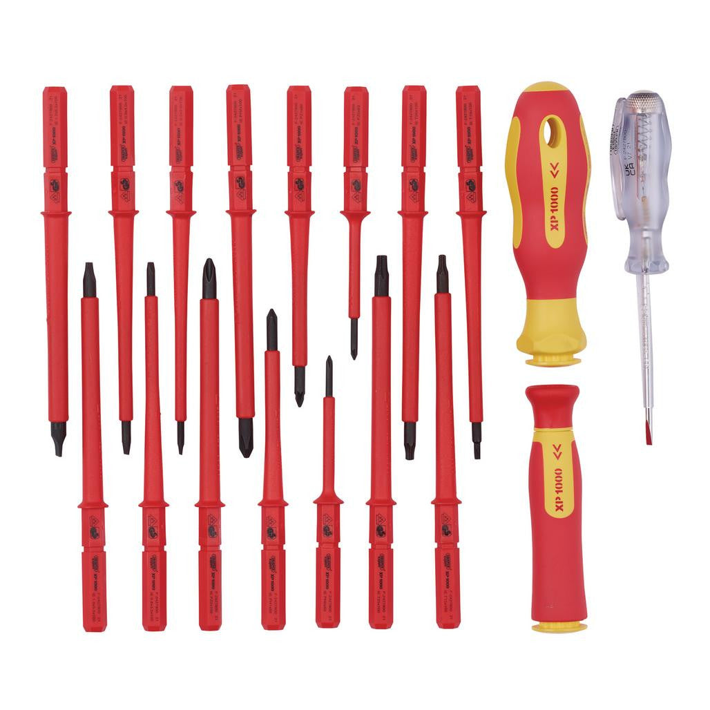 Draper XP1000® VDE Interchangeable Blade Screwdriver Set (18 Piece)  05776