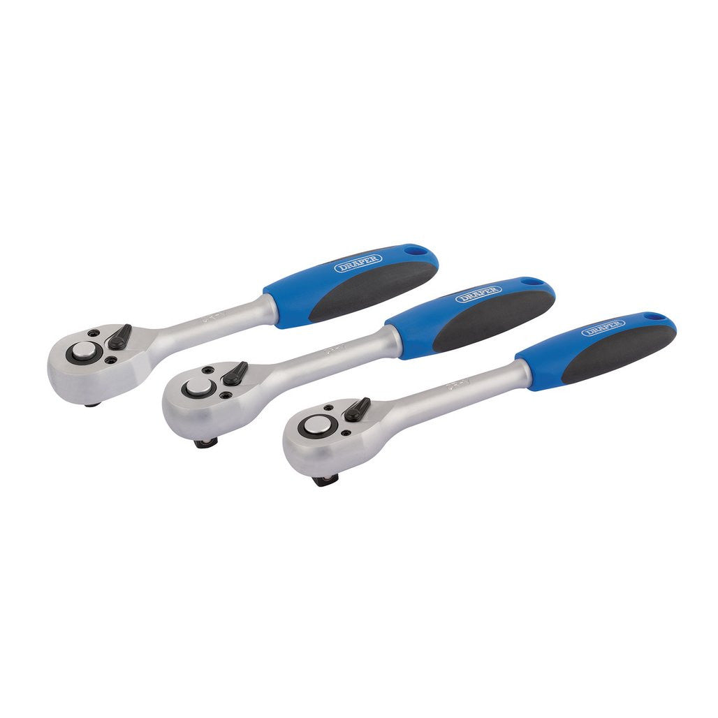 Draper 72-Tooth Reversible Soft Grip Ratchet Set (3 Piece)  05911