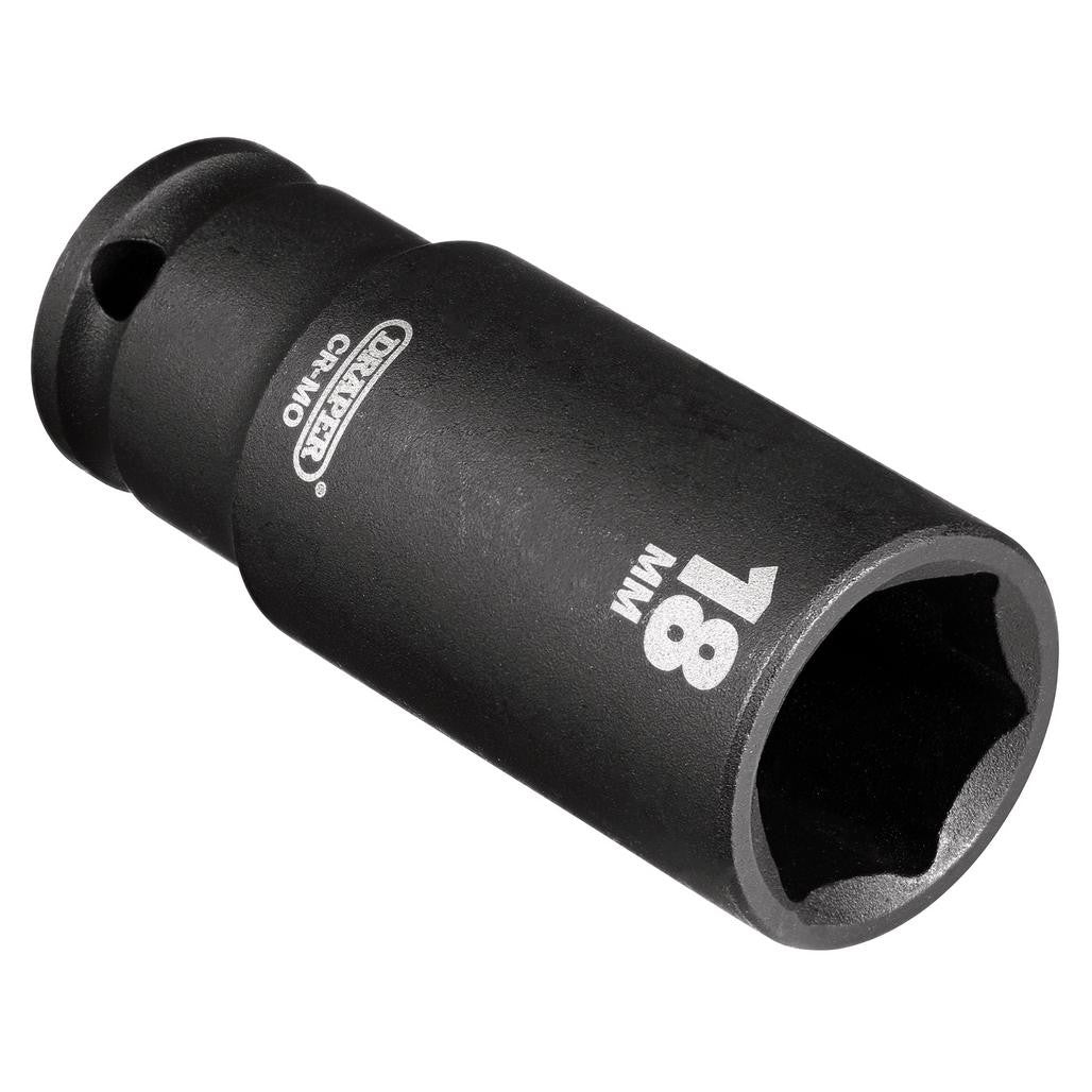 Draper HI-TORQ® 6 Point Deep Impact Socket, 3/8" Sq. Dr., 18mm  06891