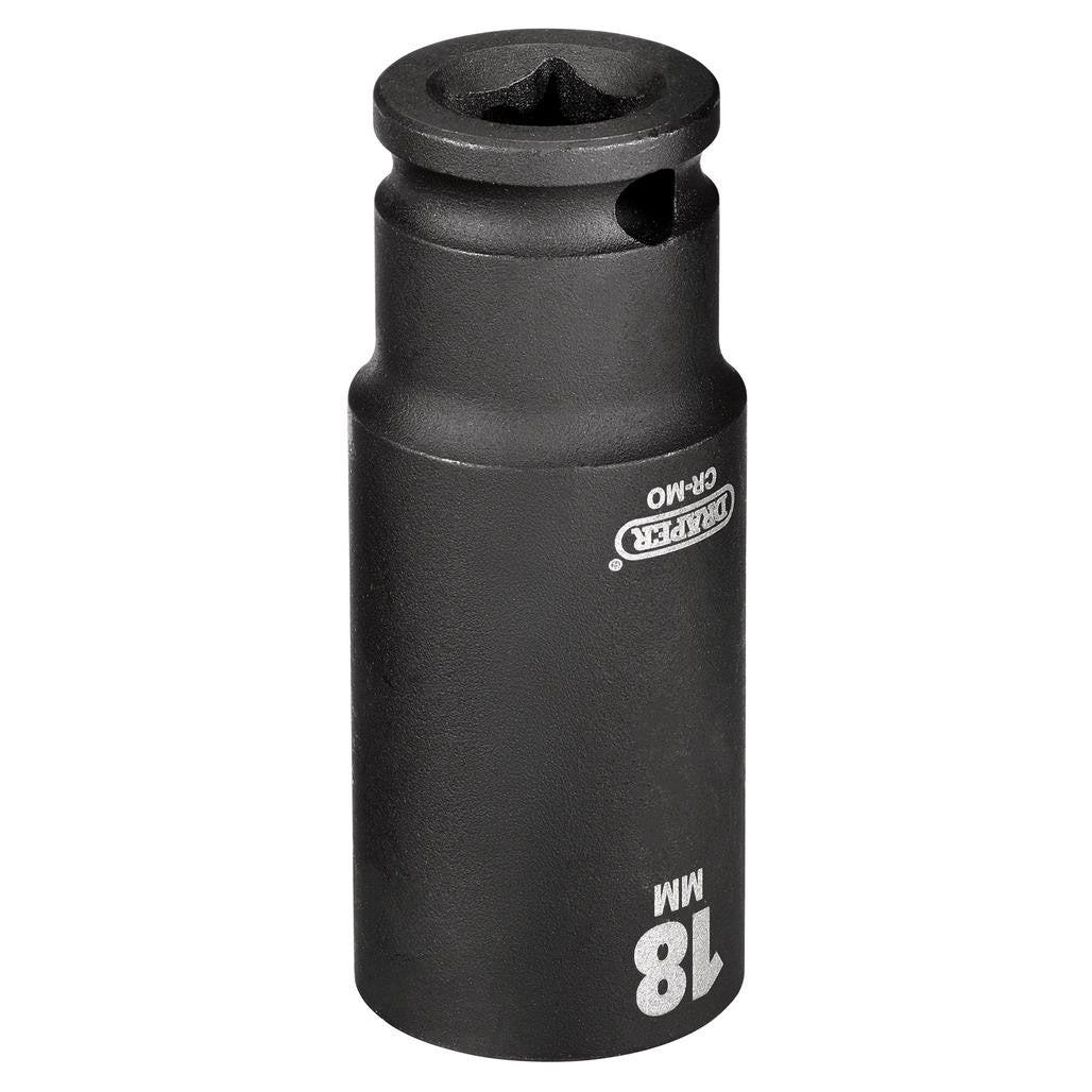 Draper HI-TORQ® 6 Point Deep Impact Socket, 3/8" Sq. Dr., 18mm  06891