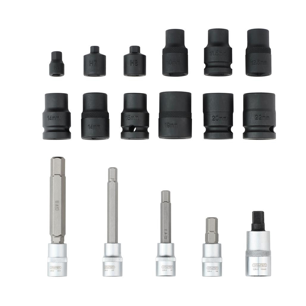Draper Brake Caliper Socket and Bit Set (17 Piece) 07114