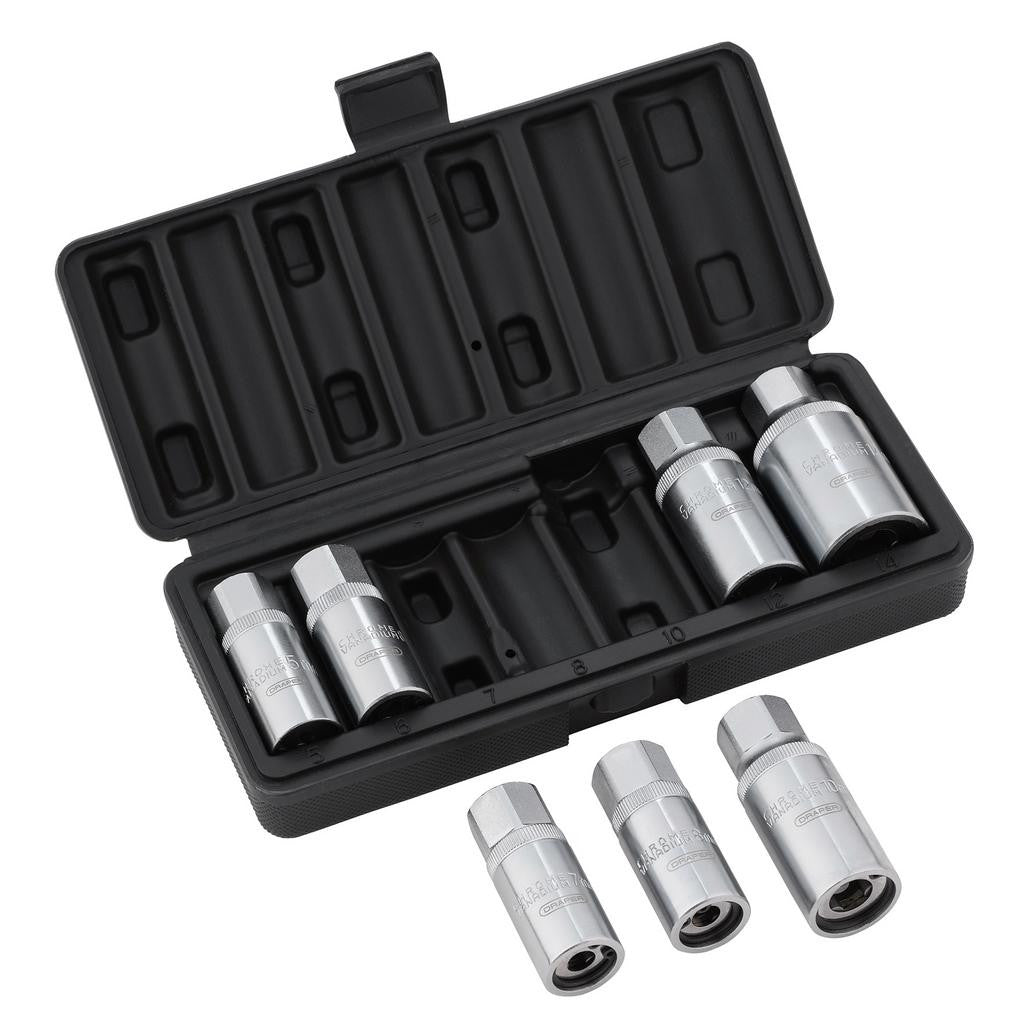 Draper Stud Extractor Set, 3/8" Sq. Dr., 1/2" Sq. Dr. (7 Piece)  07119