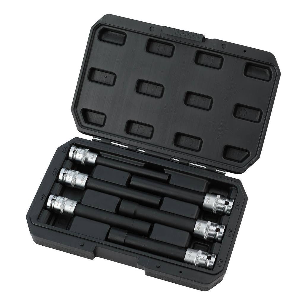 Draper Extra Long E-Type Sockets, 1/2" Sq. Dr. (6 Piece)  07125
