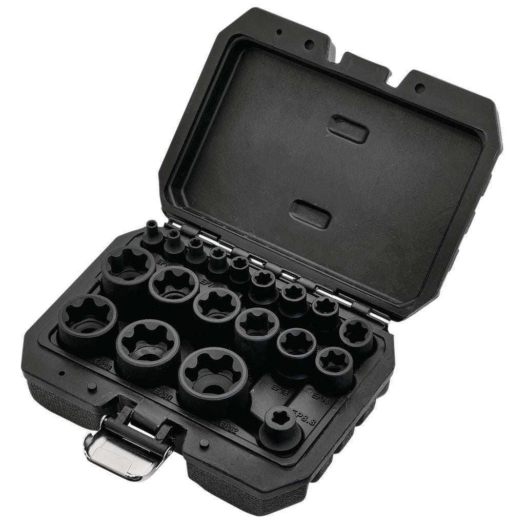 Draper External Torx Plus Socket Set, 1/4", 3/8", 1/2" Sq. Dr. (19 Piece)  07128
