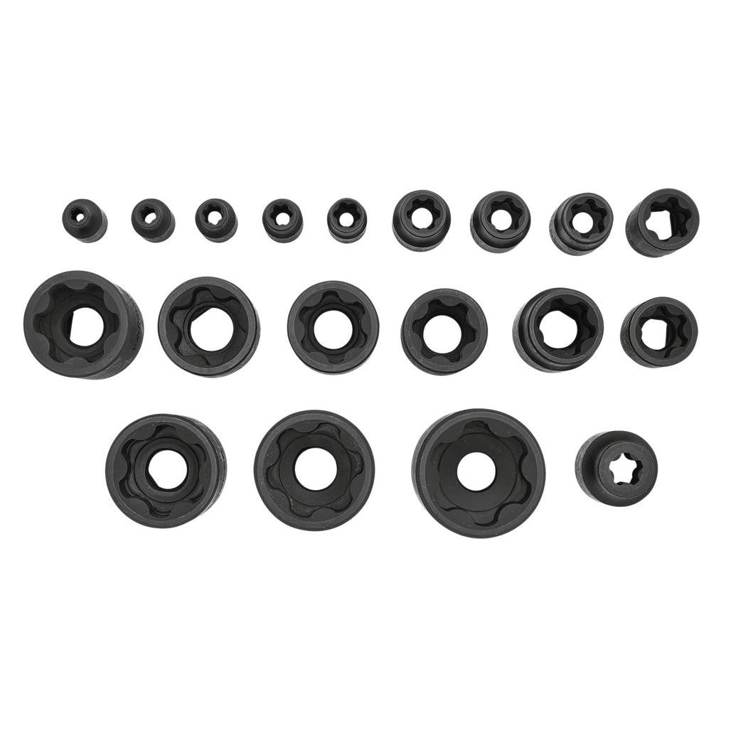 Draper External Torx Plus Socket Set, 1/4", 3/8", 1/2" Sq. Dr. (19 Piece)  07128
