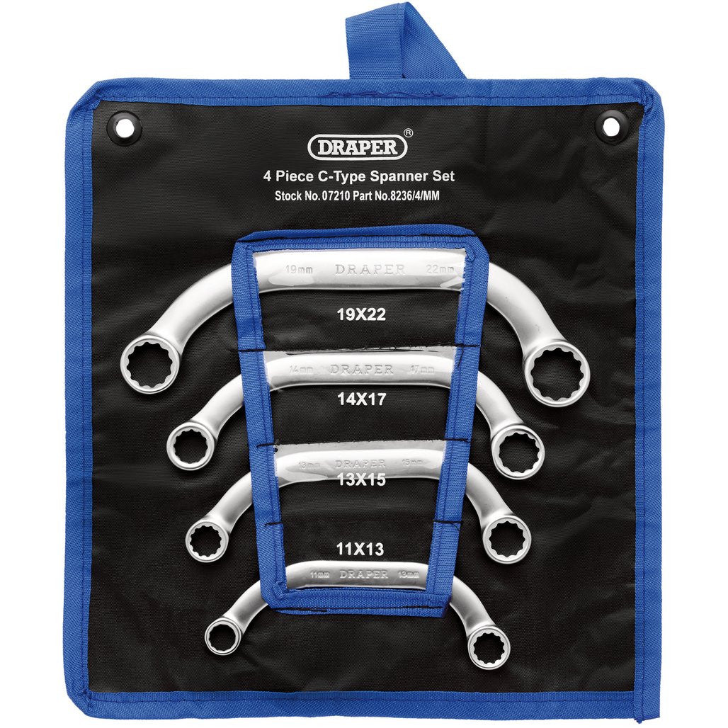 Draper HI-TORQ® Half Moon Obstruction Ring Spanner Set (4 Piece)  07210