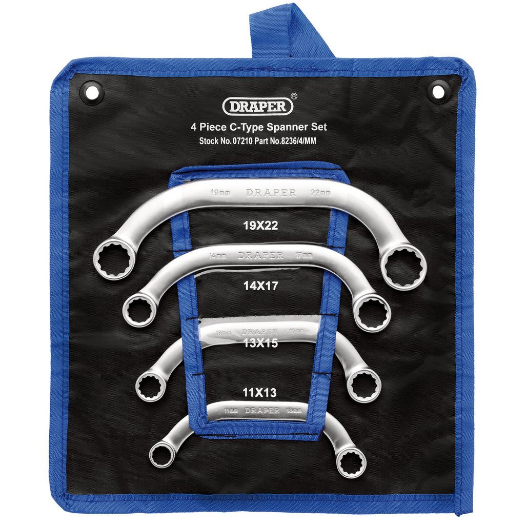 Draper HI-TORQ® Half Moon Obstruction Ring Spanner Set (4 Piece)  07210