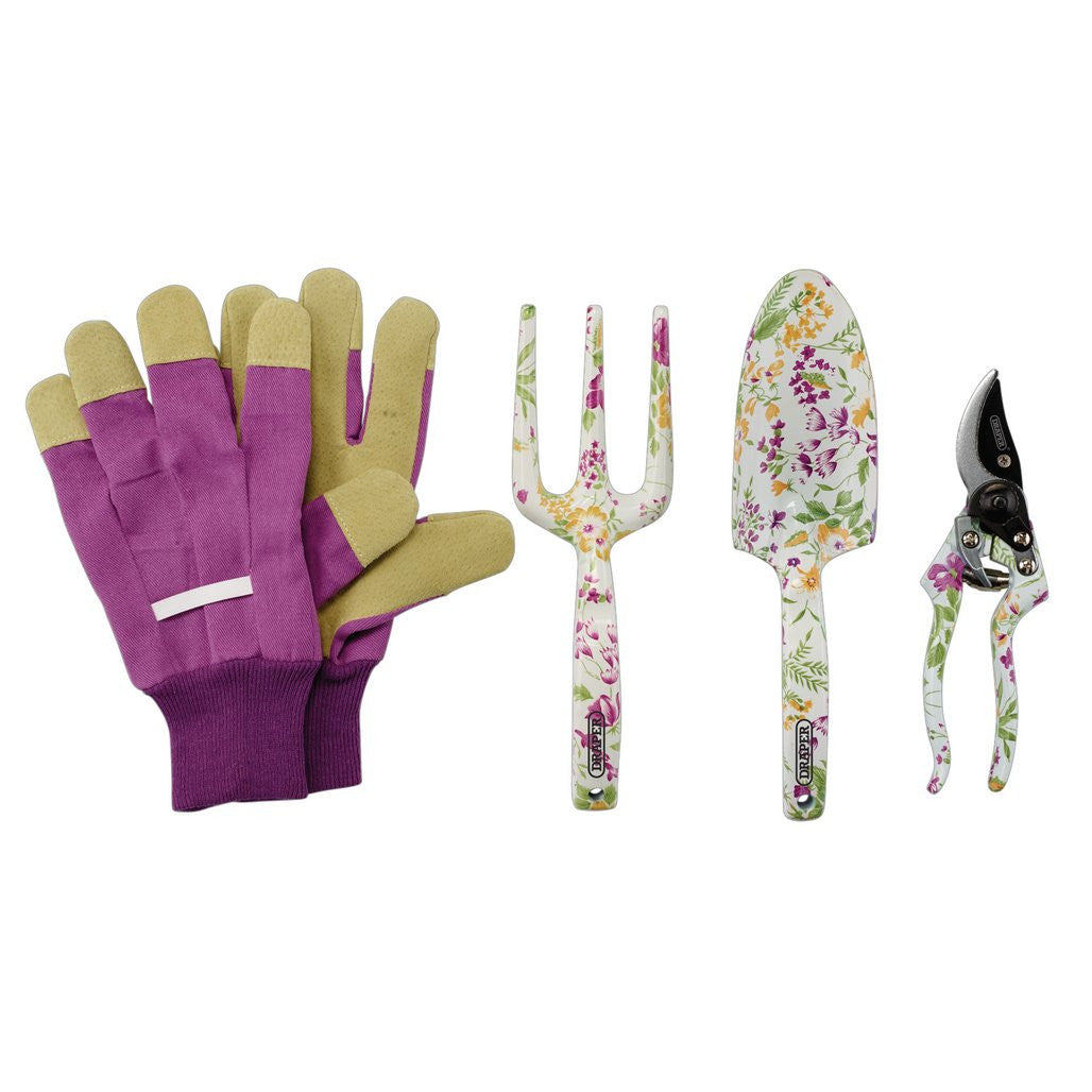 Draper Garden Tool Set with Floral Pattern (4 Piece)  08993
