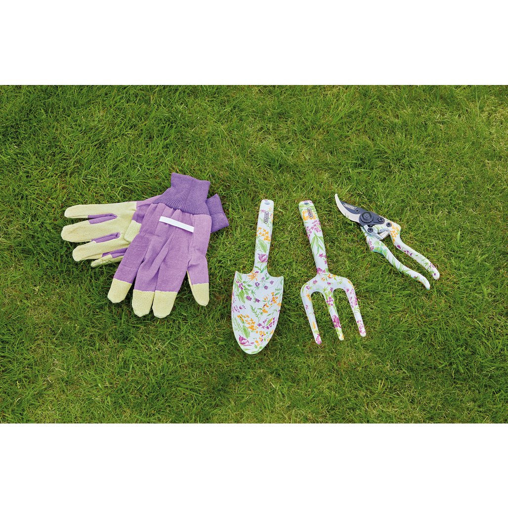 Draper Garden Tool Set with Floral Pattern (4 Piece)  08993