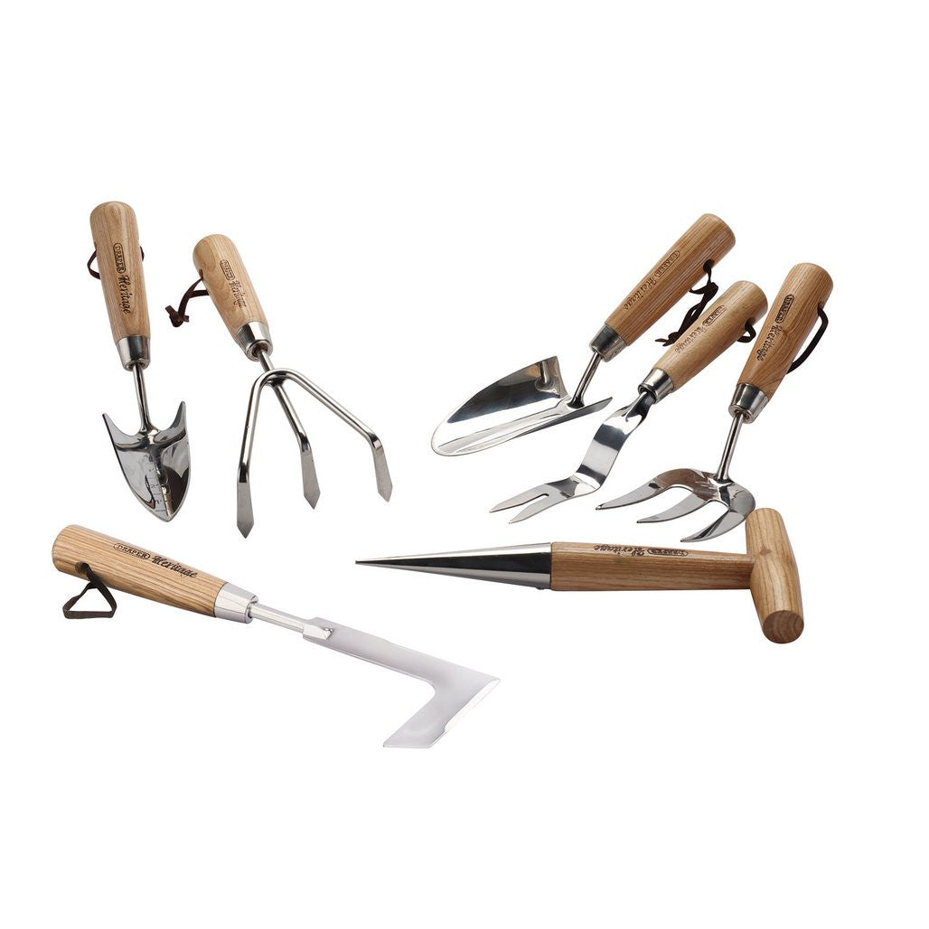 Draper Heritage Stainless Steel Garden Tool Set with Ash Handles (7 Piece)  09000