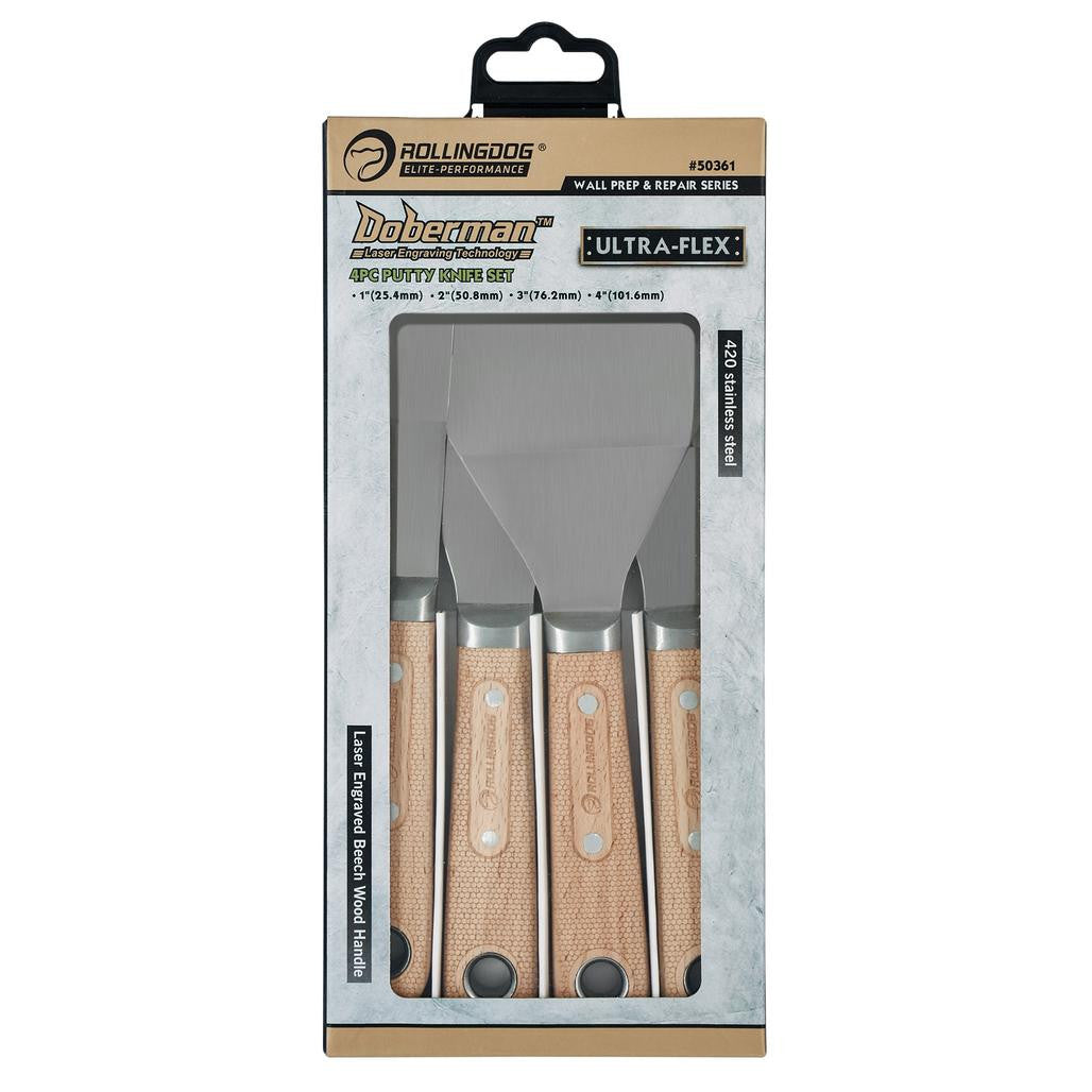 Draper ROLLINGDOG DOBERMAN™ Putty Knife Set (4 Piece)  09617