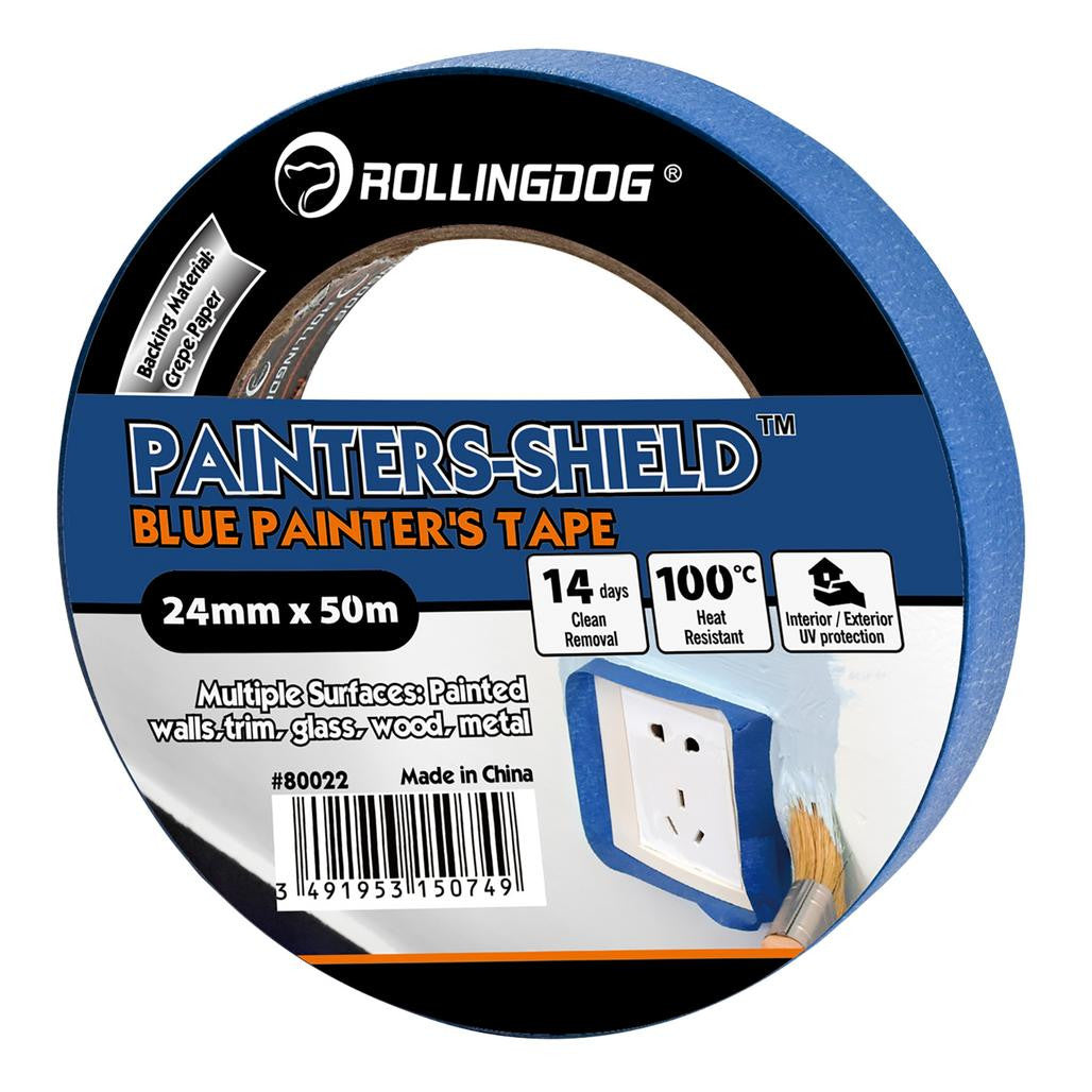 Draper ROLLINGDOG PAINTERS-SHIELD™ Blue Masking Tape, 50m x 24mm  09656