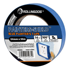 Draper ROLLINGDOG PAINTERS-SHIELD™ Blue Masking Tape, 50m x 24mm  09656