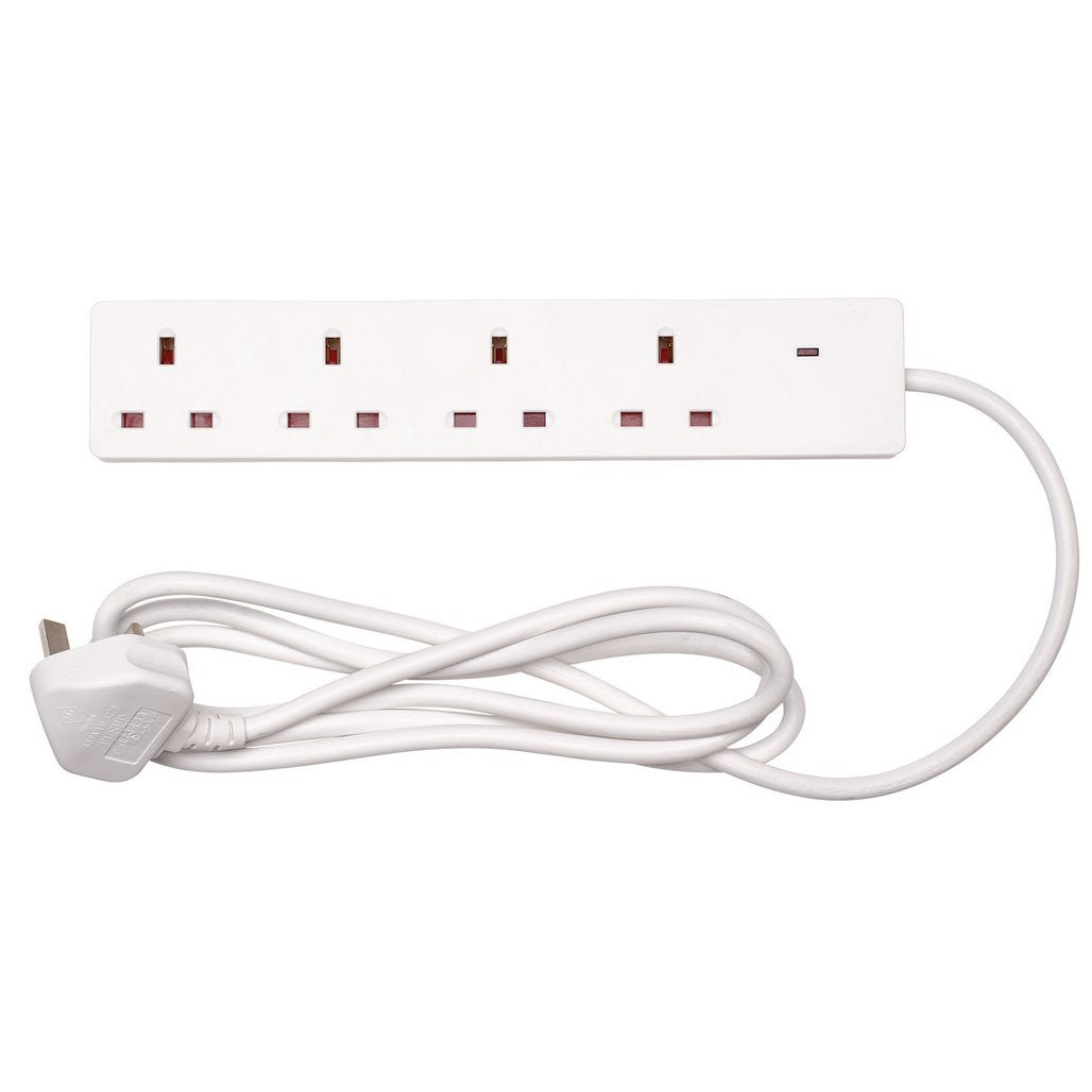 Draper Four Socket Extension Lead with Neon Indicator, 2m 09657