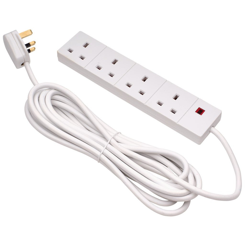Draper Four Socket Extension Lead with Neon Indicator, 5m 09658