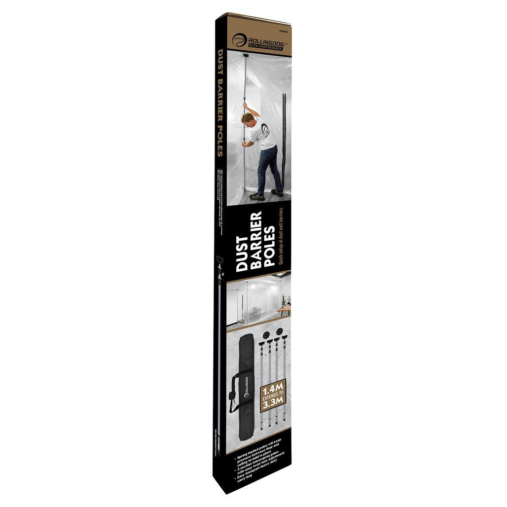 Draper ROLLINGDOG Dust Barrier Poles, 1.4-3.3m (7 Piece)  09666