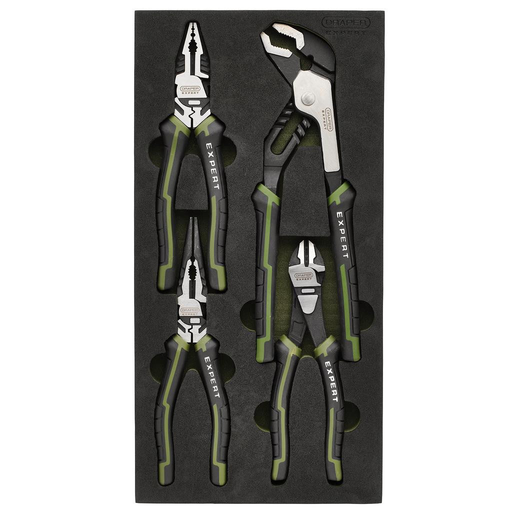 Draper Expert High Leverage Pliers Set with Water Pump Pliers in EVA Foam Tray (4 Piece)  09778