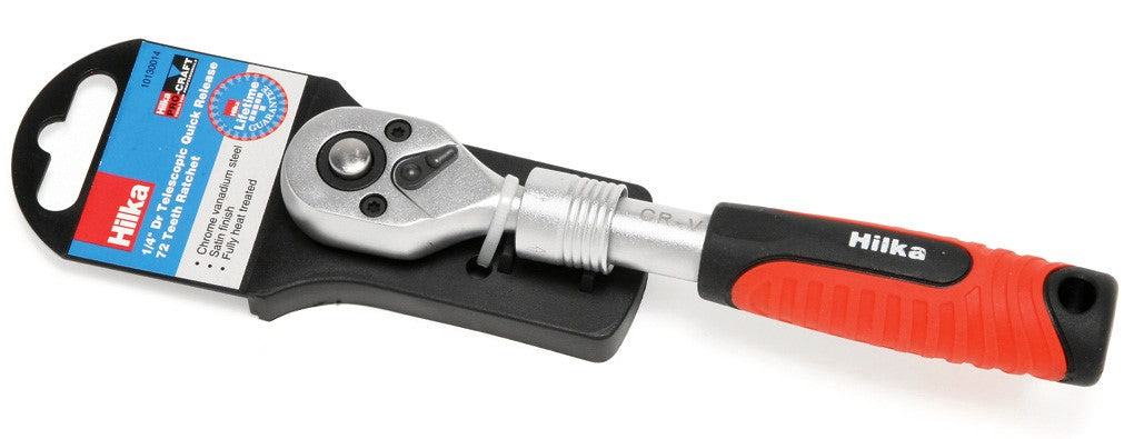 Hilka 1/4" 157 to 207mm Telescopic Ratchet 10130014