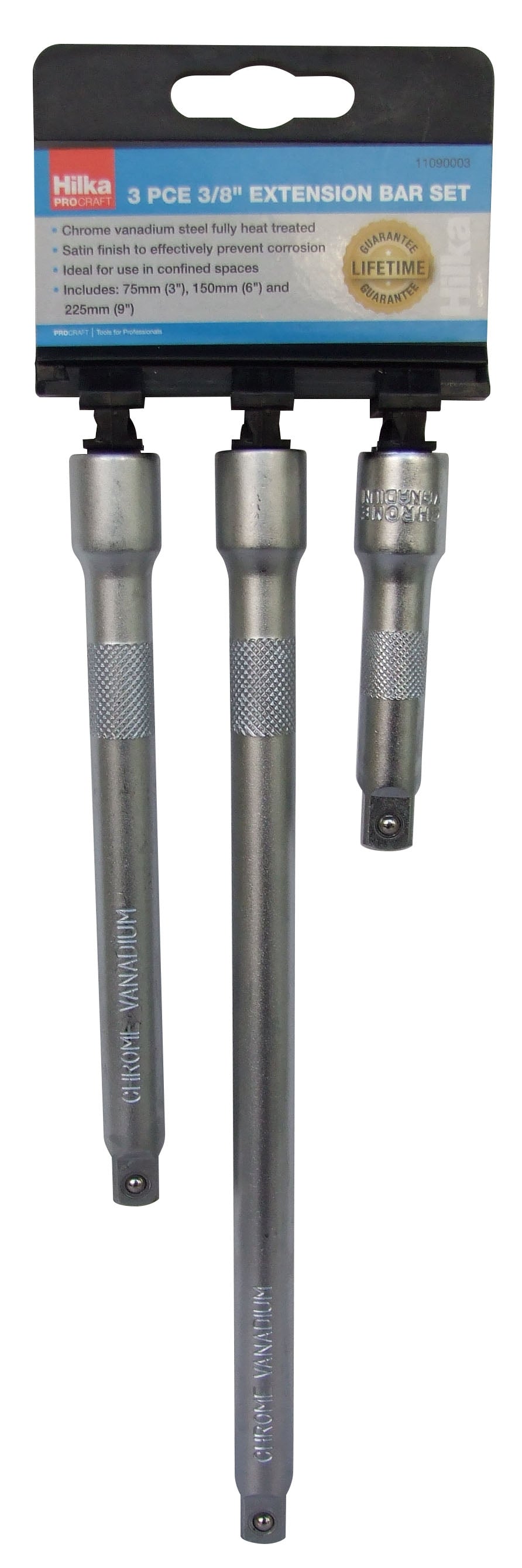 Hilka 3 pce 3/8" Extension Bar Set 11090003