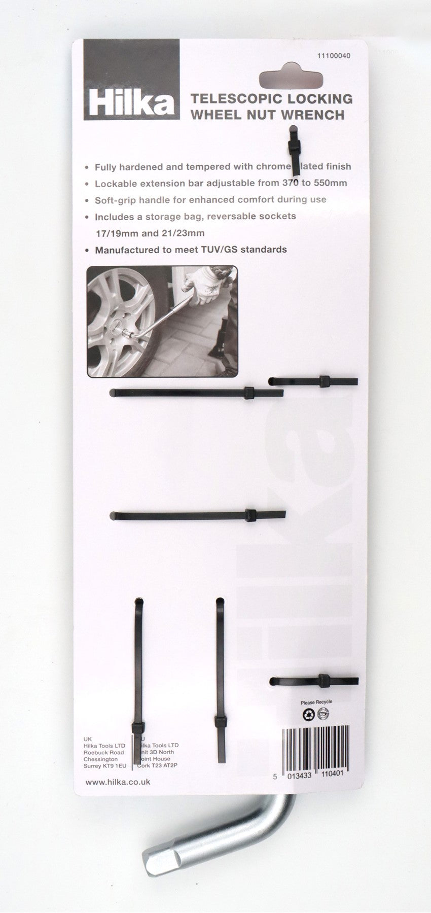 Hilka Telescopic Locking Wheel Nut Wrench 11100040