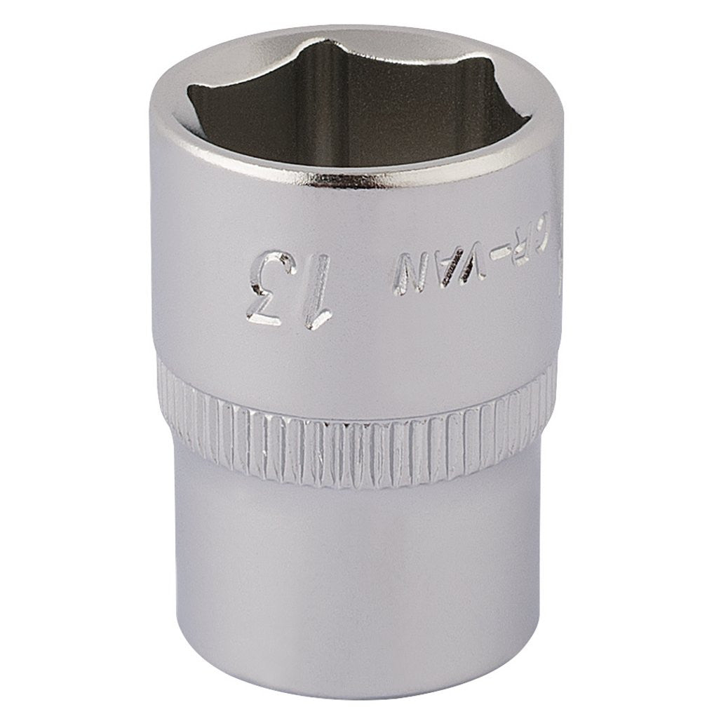 Draper Elora Hexagon Socket, 1/4" Sq. Dr., 13mm  11102