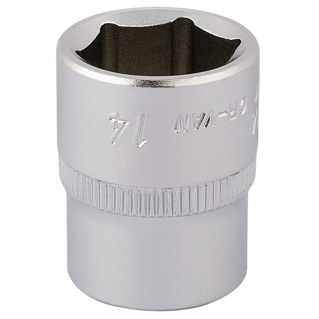 Draper Elora Hexagon Socket, 1/4" Sq. Dr., 14mm  11103