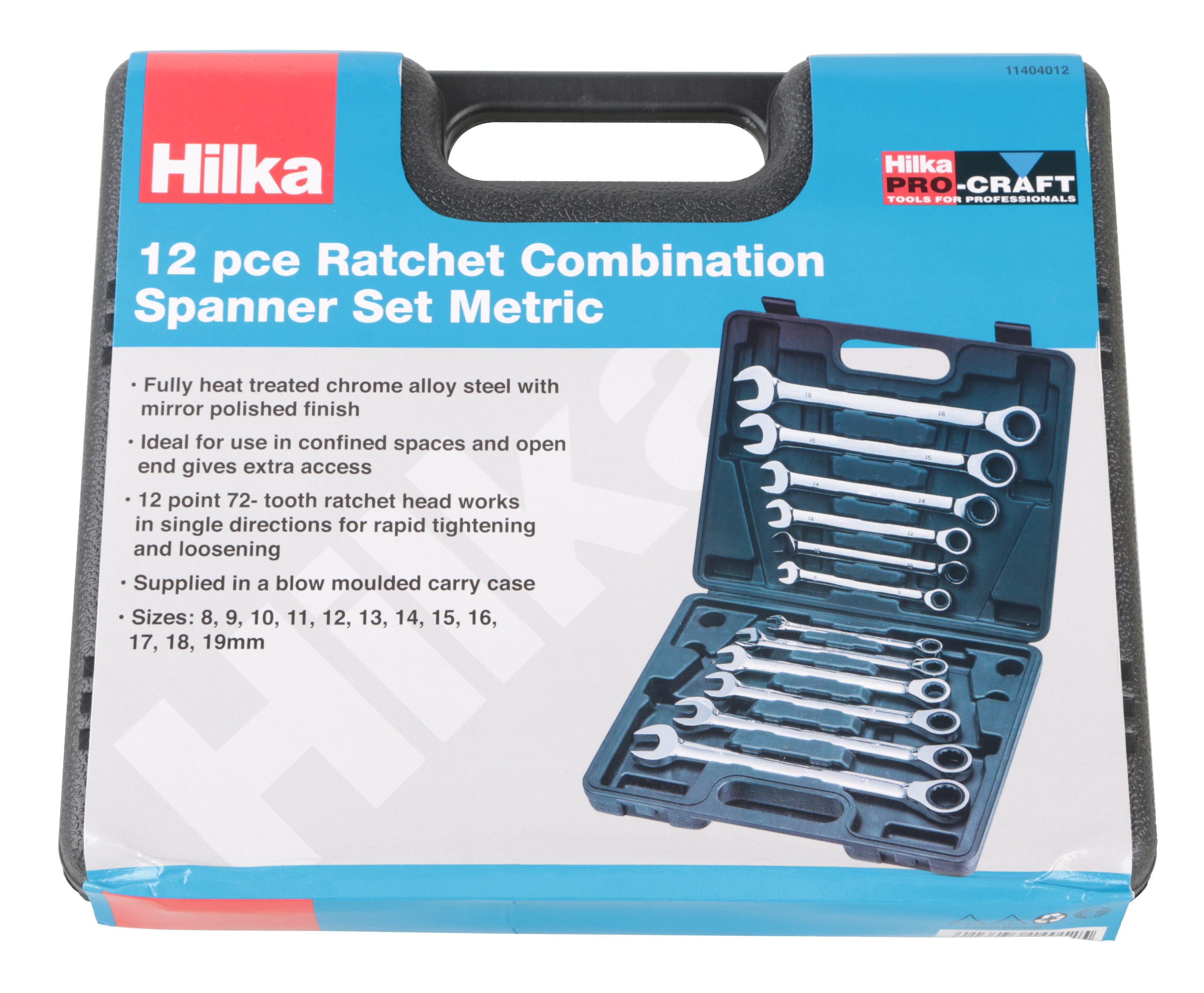 Hilka 12 pce Ratchet Spanner Set Metric 11404012