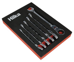 Hilka 6 pce EVA Ratchet Spanner Set with Flexible Head Metric 11405506