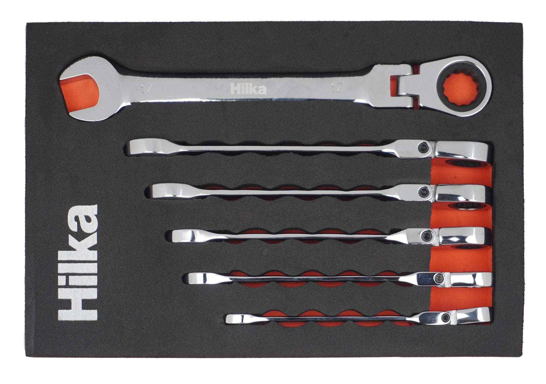 Hilka 6 pce EVA Ratchet Spanner Set with Flexible Head Metric 11405506