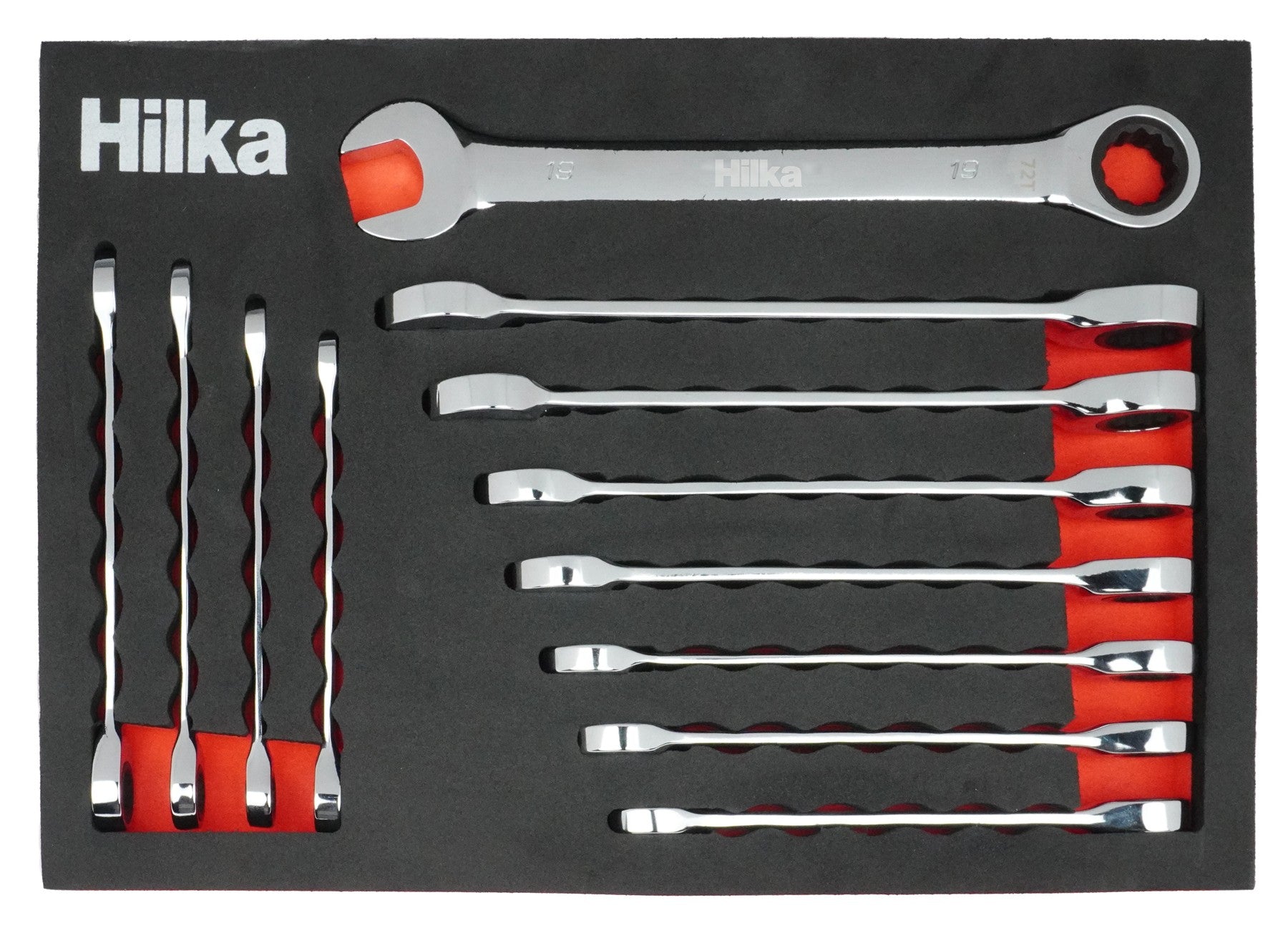 Hilka 12 pce EVA Ratchet Spanner Set Metric 11405512