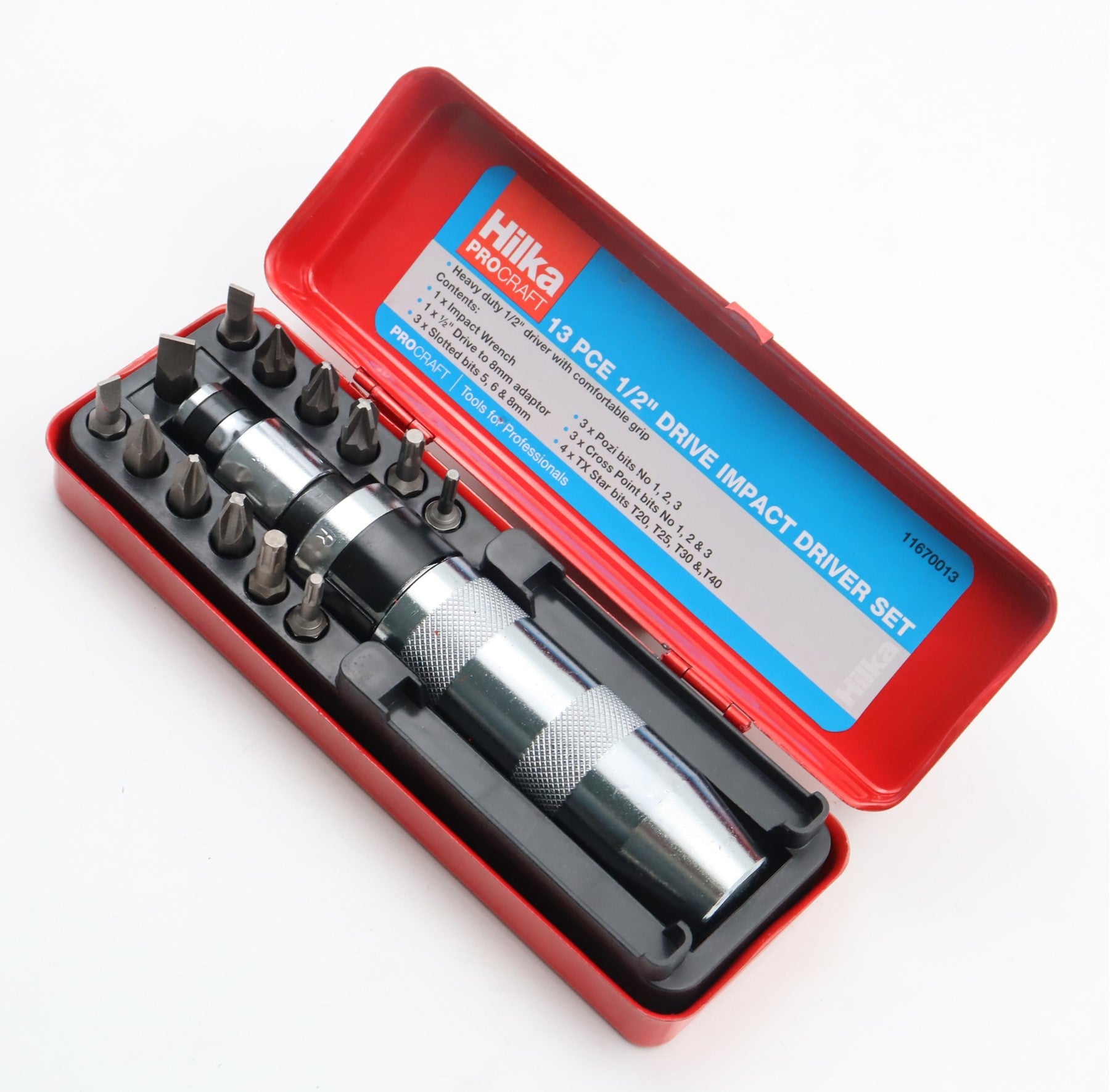 Hilka 13 pce 1/2" Drive Pro Impact Driver Set 11670013