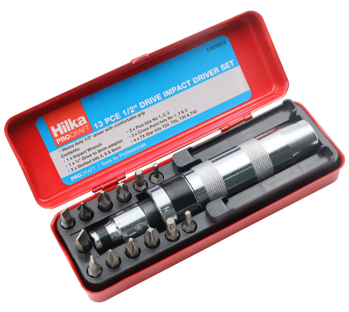 Hilka 13 pce 1/2" Drive Pro Impact Driver Set 11670013