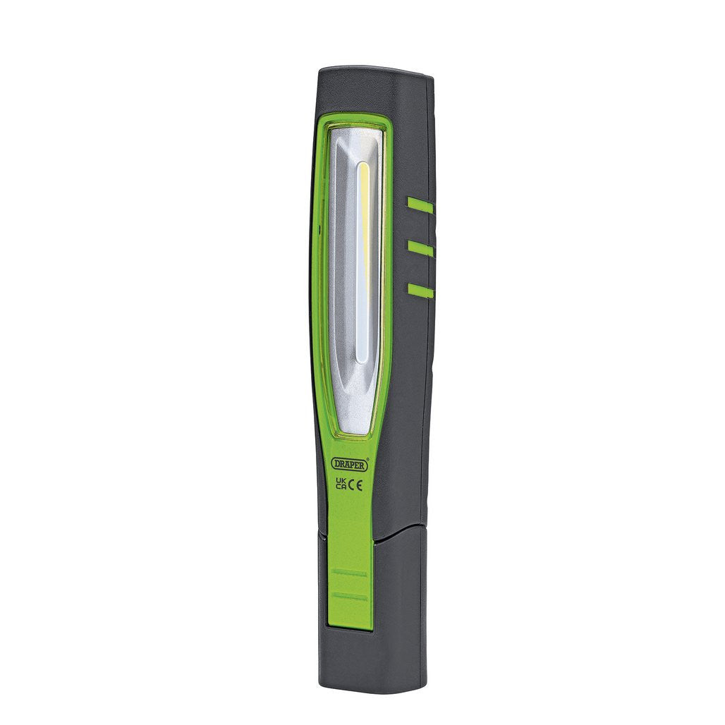 Draper COB/SMD LED Rechargeable Inspection Lamp, 7W, 700 Lumens, Green, 1 x USB Cable Supplied  11759