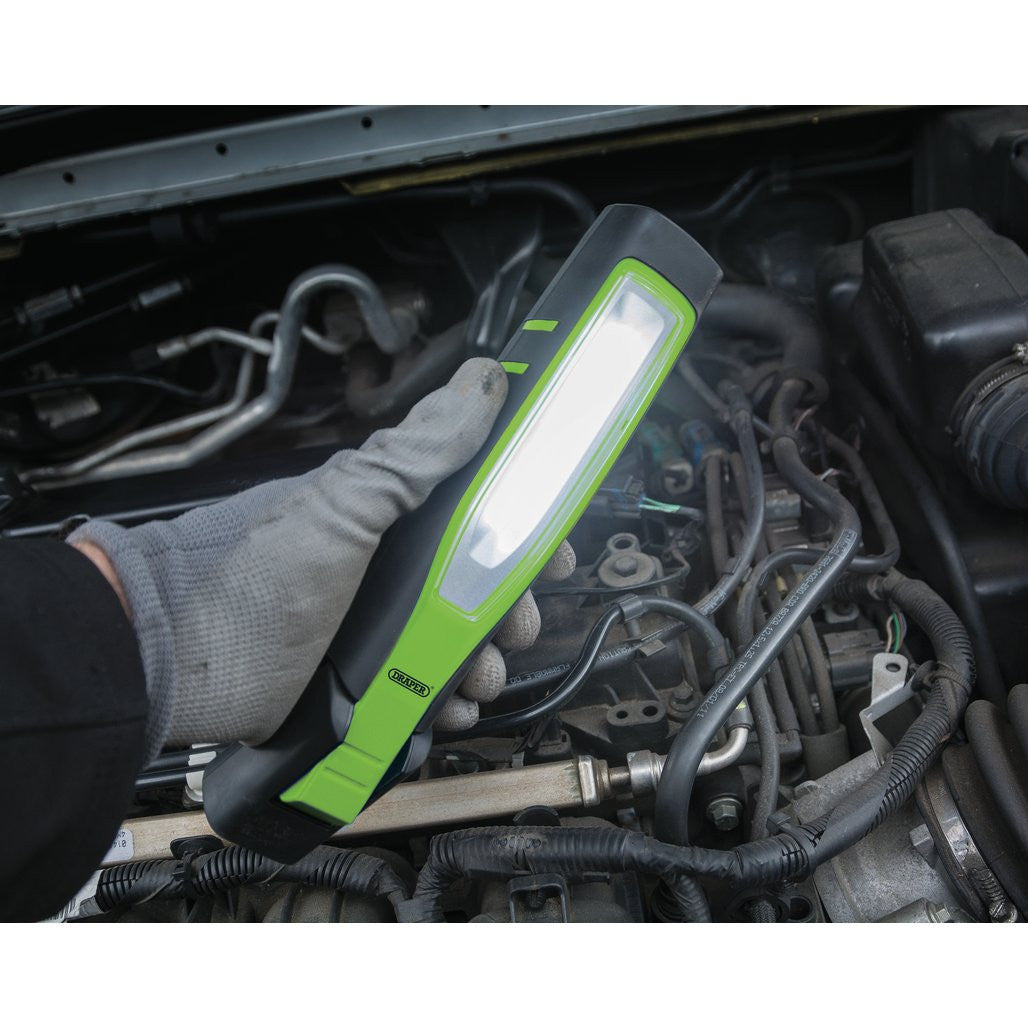 Draper COB/SMD LED Rechargeable Inspection Lamp, 7W, 700 Lumens, Green, 1 x USB Cable Supplied  11759