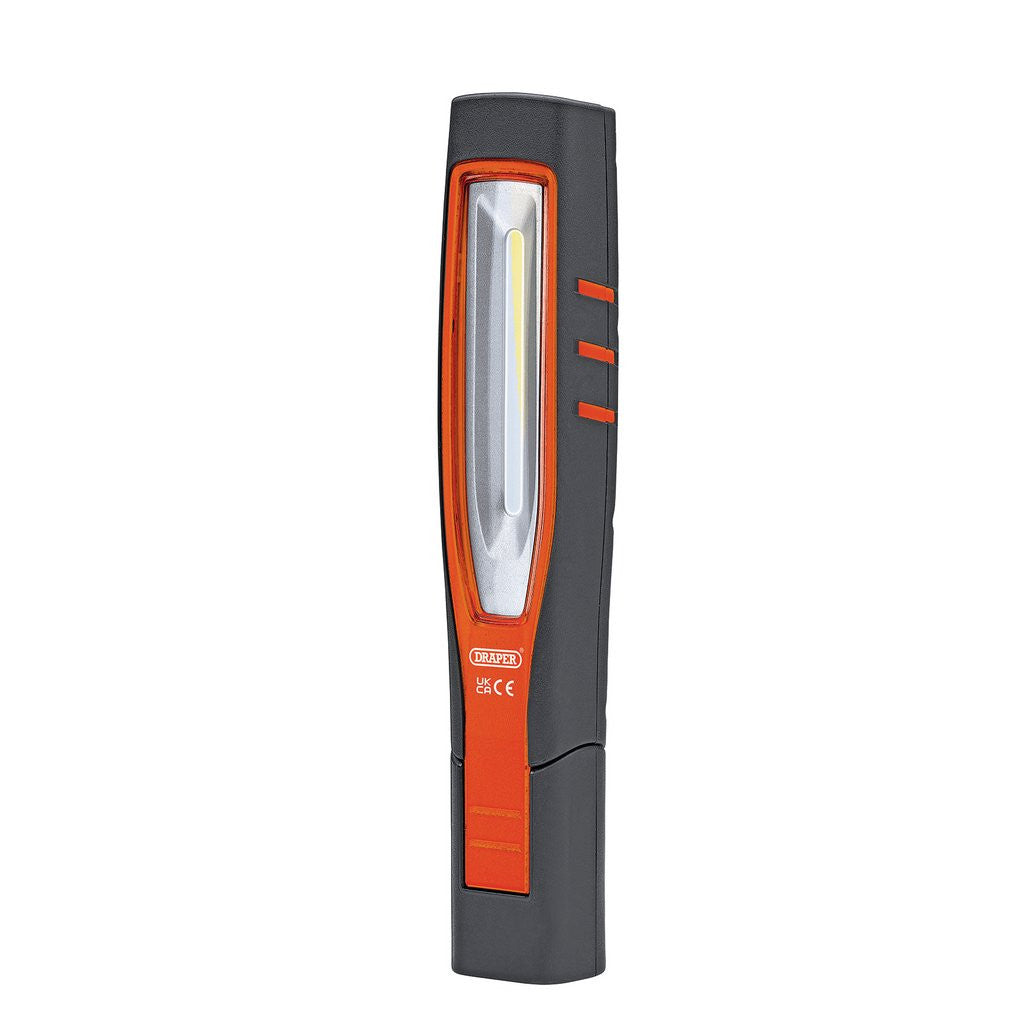 Draper COB/SMD LED Rechargeable Inspection Lamp, 7W, 700 Lumens, Orange, 1 x USB Cable Supplied  11761