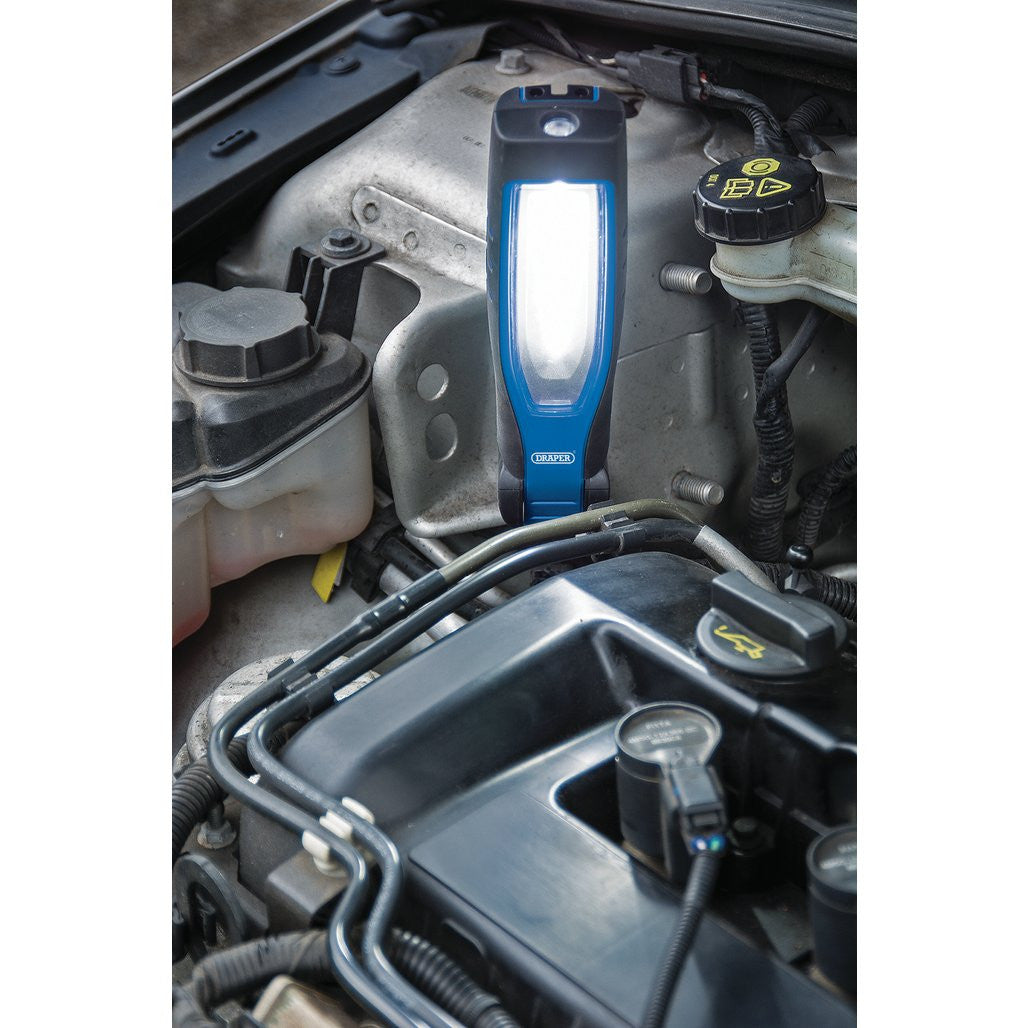 Draper COB/SMD LED Rechargeable Inspection Lamp, 7W, 700 Lumens, Blue, 1 x USB Cable Supplied  11763