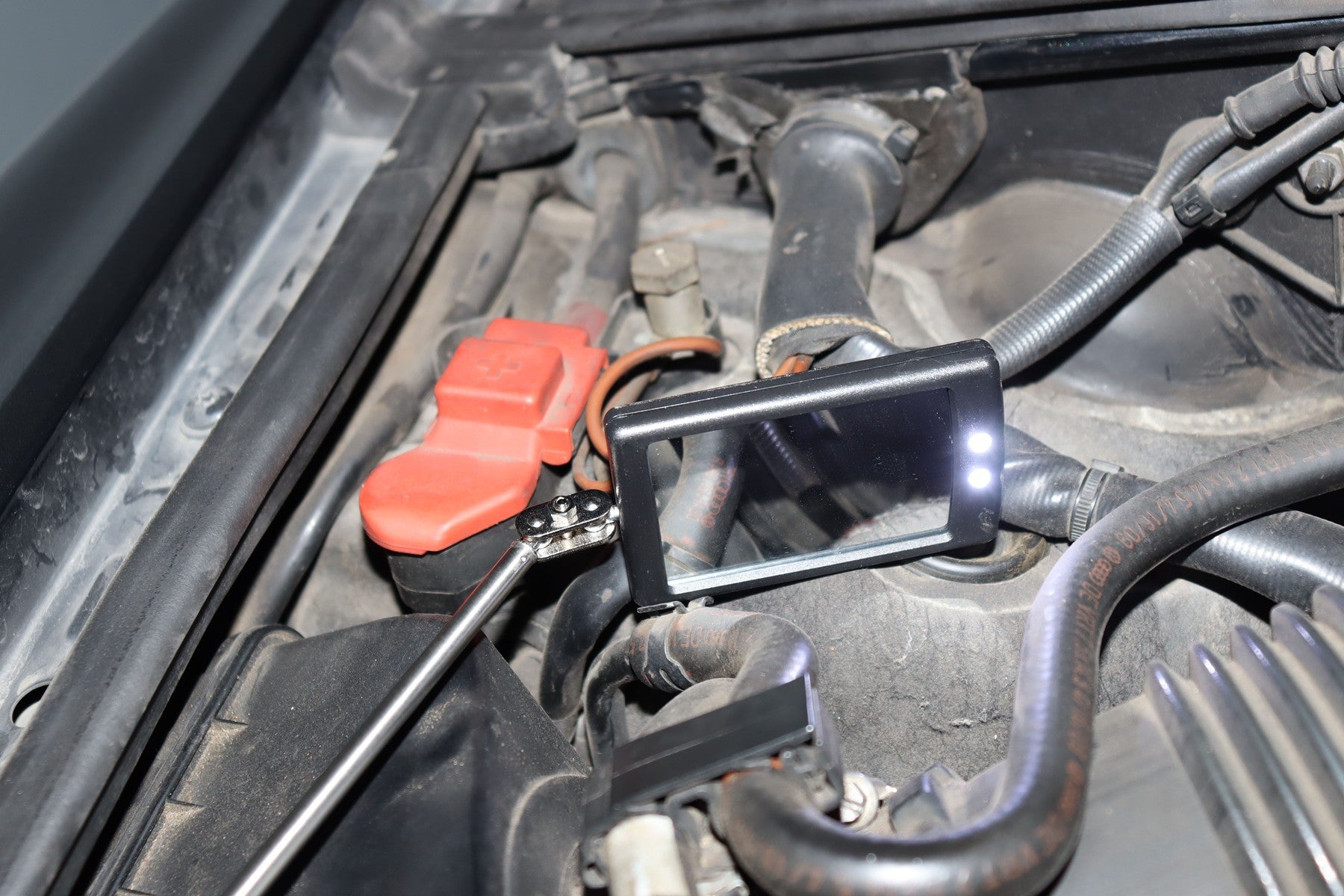 Hilka 34" Telescopic Inspection Mirror with LED Light 11808050