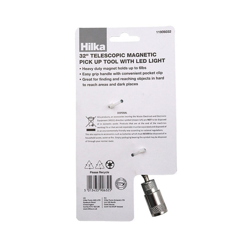 Hilka 32" Telescopic Mag Pick Up Tool & Light 11906032